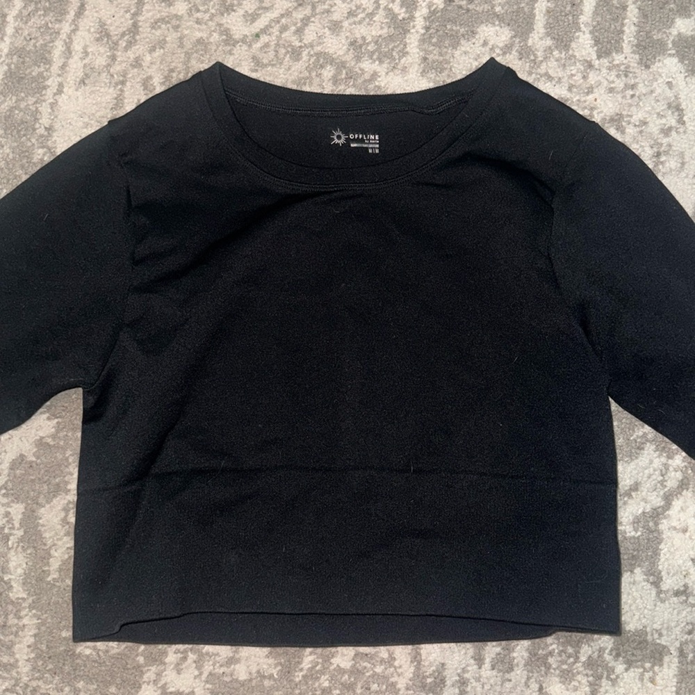 Offline by aerie black tight crop top
